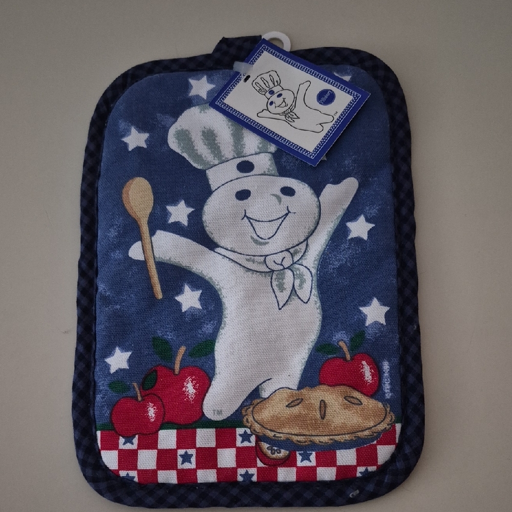 Pillsbury Dough Boy NWT Blue Pot Holder with Chef Design